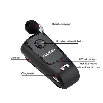 Fineblue F920 Bluetooth Slúchadlá Bezdrôtová Mini Športové Klip Headset Šumu Redukcia Uchom Telefóny Hifi Mic Black F980 F990