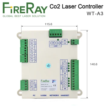 FireRay Co2 Laser Regulátor Systém WT-A3 pre Co2 Laserové Gravírovanie Rezací Stroj Nahradiť AWC708C Lite ruida Leetro