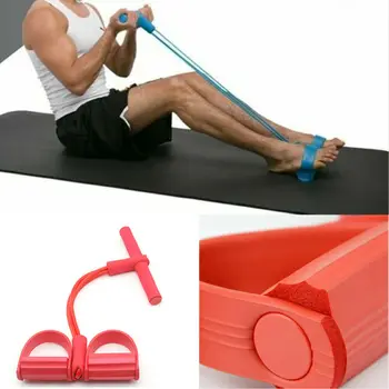 Fitness Guma 4 Trubice Odolnosť Kapely Latex Pedál Exerciser Sit-up, Pull Lano Expander gumičky Jóga zariadenia Pilates Cvičenie