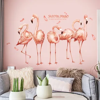 Flamingo Vzor Odnímateľné Steny 3D Nálepka na Stenu Umenie Obtlačky nástenná maľba Umenie pre Obývacej Izby, Spálne, Domáce Dekorácie
