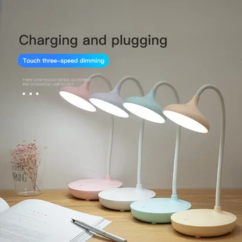 Flexo stolná Lampa LED Stolná Lampa Dotyk Stmievanie Flexibilné Štúdium Svietidlá Stolné USB Tabuľka Svetlo Nočné Čítanie Nočné Svetlo