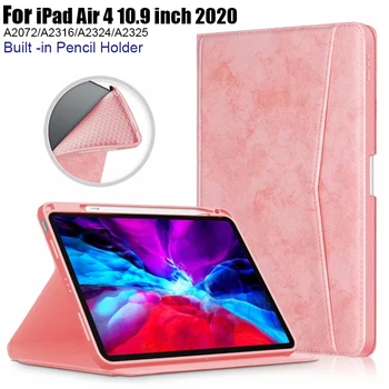 Flip kožené puzdro Pre iPad Vzduchu 4 10.9 2020 Priesvitné späť Prípade S Perom slot Pre Apple iPad Vzduchu 4. Gen Stojan Prípade Funda Capa
