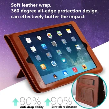 Flip Reálnom Kožené puzdro Smart Cover obal Pre Apple iPad 5 6 Vzduchu 1 2 Nový iPad 2017 2018 Shell 9.7-palcový iPad Air1 Air2 sa zabránilo pohybu jednotlivých častí Capa