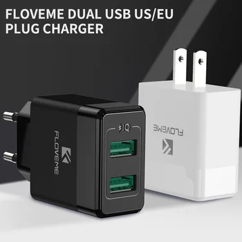 FLVOEME Rýchly Telefón Nabíjačka USB Nabíjačka pre Samsung A50 A30 iPhone 7 8 Xiao mi Rýchlo 9 Stene Telefónu Nabíjačku EÚ, UK, Zapojte Adaptér