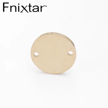 Fnixtar 20Pcs 8-25 mm Zrkadlo Leštenej Nerezovej Ocele Razenie Prázdne Disky Charms Konektor Dve Vnútorné Diery Rose Gold DIY Charms
