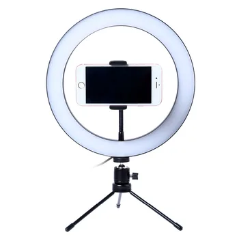 Foto LED Selfie Stick Krúžok Vyplniť Svetla 10 inch Stmievateľné Fotoaparát Telefónu Krúžok Lampa S Stolný Statív Pre make-up Video Studio Live