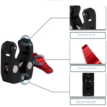 Fotoaparát Svorka Krab Mount Hot Shoe Adaptér pre LCD Oblasti Monitor, LED Osvetlenie, Blesk, Mikrofón, Gopro, Action Cam