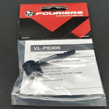 FOURIERS Disk kolieska 90 stupňov adaptér VL-PE005 fix presta ventil rim, Čierna