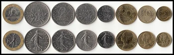 Francúzsko Nastaviť 8 Mince, 5 10 20 CENTIMES 0.5 1 2 5 10 FRANKOV, UNC pôvodné reálne mince , svet Európe veľa zberateľských