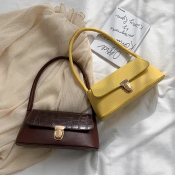 Francúzsko záujmové Dizajn ženy Taška Vintage Podpazušia Bageta Taška Svorkou Tlačiť Kabelka Socialite tašky pre ženy