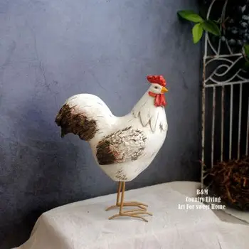 Francúzsky krajinu, polia, Záhrady retro štýl zvierat kohút sliepka kura domáca záhrada záhrada živice záhradné dekorácie