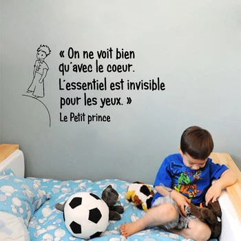 Francúzsky Malý Princ Citácie Vinyl Na Stenu-Nálepky Deti Chlapcov Izba / Spálňa Princ Wall Art Nástenné Obtlačky Dekor
