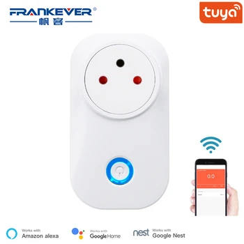 FrankEver Tuya Cloud 16A 10A WiFi Smart Zásuvka Napájania Izrael Monitor Bezdrôtové Plug Pracovať S Alexa Domovská stránka Google Inteligentná Domácnosť