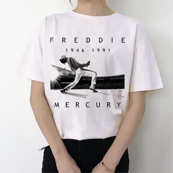 Freddie Mercury 2020 Nové Tričko Hip Hop Ženy Estetické Móde Tričko Retro Harajuku Bežné T-shirt Grafické 90. rokov sa Ženský Čaj