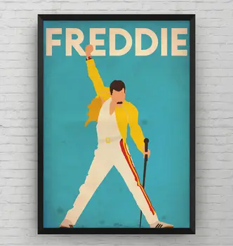 Freddie Mercury Kráľovná Hudobné Miestnosť Osn Hodvábnej Látky Obrázok Plagátu Spálne Dekorácie