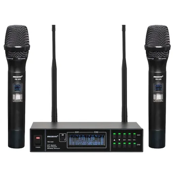 FREEBOSS FB-U32 2 Spôsob Mikrofón Systém 2x99 Nastaviteľná Frekvencia Kovové Prenosné LCD Displej Wireless microfone Party, Karaoke