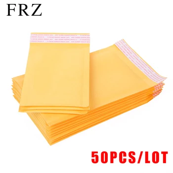 FRZ Žltá Veľkoobchod 50pcs/veľa Výrobca Kraft Bublina Tašky Odosielateľov Čalúnená Obálky Papier Poštových Tašiek