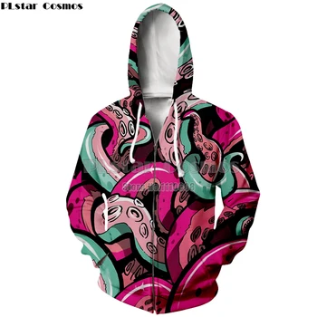 Fshion Kabát Octopus Mikina s Kapucňou, Muži 3D Vytlačené Hip hop Pulóver Mikiny s Dlhým Rukávom Unisex Hoodies ženy Moletom bunda