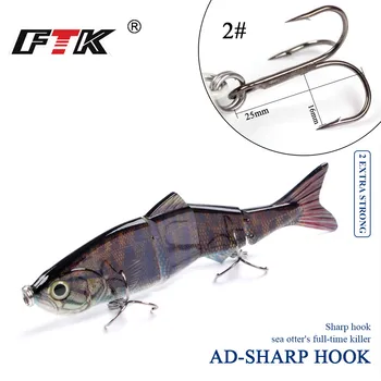 FTK 3D Ryby Oči Swimbait Basy Lákať 152cm 36g Rybárske Lure Kvalitné Profesionálne Minnow Pevného Návnadu Umelé Návnady Riešenie