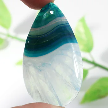 Fubaoying Prírodné Achát Náhrdelník Kameň Plátok Modrú Oblohu Srdce Kolo Crystal Cave Čipky Prívesok Charms Pre Šperky, Takže Dizajnér