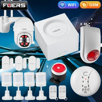 Fuers G95 Smart Home Security Alarm Systém Tuya APLIKÁCIE Ovládanie WIFI, GSM Bezdrôtové kamery Hlasového Vysielania Jazyk Prešiel Systém