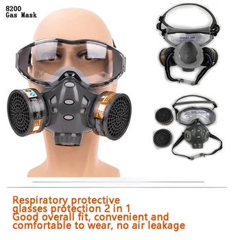 Full Face Plynové Masky S Okuliare Sa Používajú Na Dom Dekorácie Bezpečnosti Spray Paint Zabrániť Formaldehyd Prachu, Chemických Pesticídov