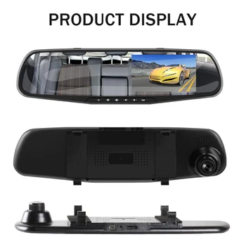 Full HD 1080P Auta Dvr Kamera Auto 4.3 Palcový Spätné Zrkadlo Digitálny Video Rekordér Duálny Objektív Registratory Videokamera