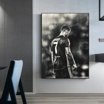 Futbal, Sport Star Cristiano Ronaldo Retro Plagátu Vytlačí Hráč Plátno Na Maľovanie Miestnosti Wall Art Obraz Domáce Dekorácie Cuadros