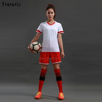 Futbal Uniformy Sady Ženy Survetement Prispôsobené Futbalové dresy Najvyššej kvality Dievčatá Futbalový Tím Uniformy DIY sady Nové 2018