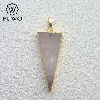 FUWO Veľkoobchod Prírodný Kryštál Kremeňa Trojuholník Prívesky Aura Crystal Bod Pozitívnej Energie Uzdravenie Rock Krištáľové Šperky PD006