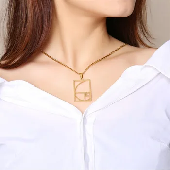 FXM CCB29 nehrdzavejúcej ocele náhrdelník hot predaj zlatá farba najvyššej kvality jednej ženy 40 mm matematický model darček ženy šperky