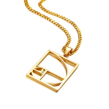 FXM CCB29 nehrdzavejúcej ocele náhrdelník hot predaj zlatá farba najvyššej kvality jednej ženy 40 mm matematický model darček ženy šperky
