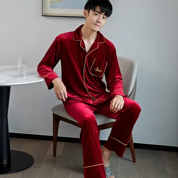 FZSLCYIYI kórejský Zodpovedajúce Velvet Pár Pyžamo Nastaviť Dospelých Milenca Sleepwear Pyžamo Oblečenie Zimné Roztomilý Pár Pyžamá Pre Rodiny