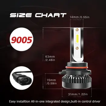 G2 Auto LED svetlomety pár auto LED svetlá S COB LED čip Jednoduchá inštalácia rovnaké ako originálne auto žiarovka, plug and play