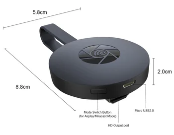G2 Bezdrôtový VZDUCHU Hrať Wifi displej kompatibilný s HDMI dongle mirascreen TV stick zrkadlenie Prijímač s Podporou IOS Android miracast