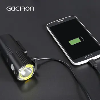 GACIRON V9SP 1260 Lumen Svetlo na Bicykel USB Nabíjateľné Požičovňa Svetlometu 4500mAh Power Banky, Nepremokavé Cyklistické Predné LED Baterka