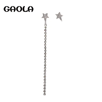 GAOLA Dlho Hviezdičkový Moderný AAA Cubic Zirconia Náušnica Strieborná Farba Visieť Náušnice Luxusné Šperky pre Ženy GLE6822Y