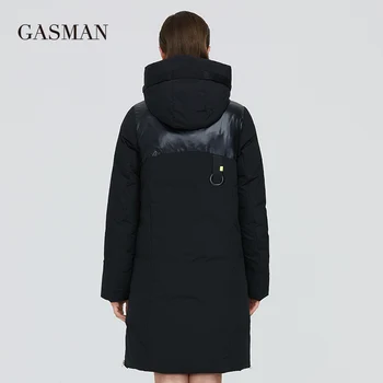 GASMAN 2020 Black patchwork dole vetrovka zimná Žien bunda pre ženy je teplý kabát outwear Ženské módne značky hrubé bunda 020