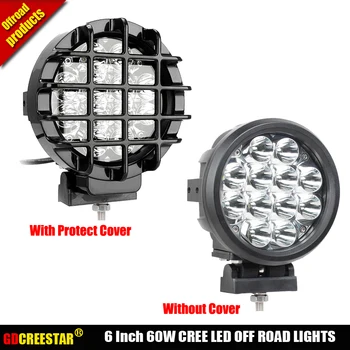 GDCREESTAR 6 palcový LED Pracovné Svetlo Kolo 60W led bodové svetlá 12V 24V Off Road 4WD ATV, UTV Motorke Loď 6