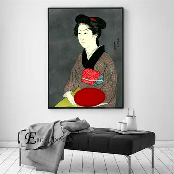 Geisha Japonský Umelecké Diela Vintage Poster Vytlačí Olejomaľba Na Plátno Na Stenu Umenie, Nástenné Maľby Obrázky Pre Obývacia Izba Dekorácie Na Predaj