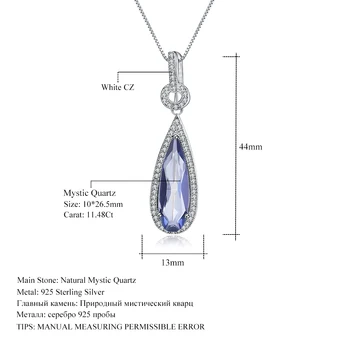 GEM BALET 11.48 Ct Prírodné Iolite Modrá Mystic Quartz Retiazky 925 Sterling Silver Klasický Náhrdelník Pre Ženy, Svadobné Šperky