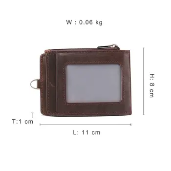 GENODERN RFID Blázon Kožené Mini Peňaženka s Držiteľom Karty Malé Štíhly Muž Kabelku Karty Peňaženky Tenké Mužov Peňaženky