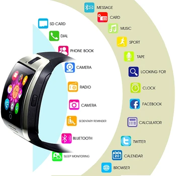 GIAUSA 2020 nové Bluetooth Smart Hodinky Mužov S Dotykovým displejom Big Batérie Podpora TF Sim Karty Fotoaparát pre Android Telefónu Smartwatch