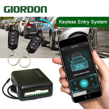 GIORDON Univerzálny 12V Auto Alarm Systémy, APLIKÁCIE Keyless Entry System Auto Diaľkové Centrálne Zamykanie Dverí S 2Remote Ovládanie