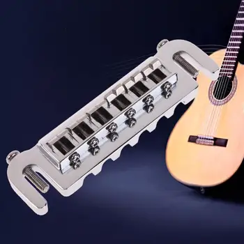 Gitarové príslušenstvo Tvarovaných Most Tailpiece Klincami Chrome Štýl Gitara Most pre LP Elektrická Gitara Časti