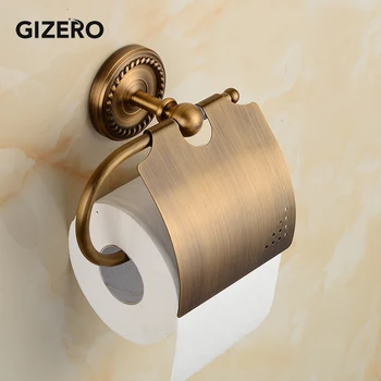 GIZERO kúpeľňové Doplnky z Mosadze Veža Rack Háčiky Prsteň Toaletného Papiera Držiak na zubné Kefky, Držiak na Wc Kefu Držiteľ ZR2031