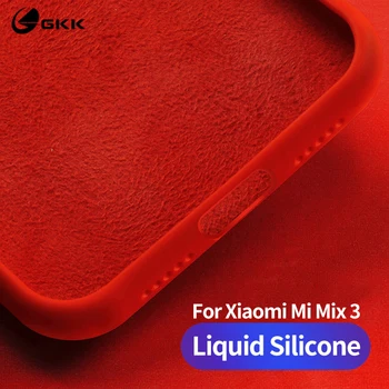 GKK, Originálne puzdro pre Xiao Mix 3 Úradný Tekutý Silikónový Shockproof Kryt detskú Pokožku Cit pre Xiao Mix 3 Kryt Fundas