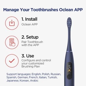 Globálna Verzia Oclean X Pro Inteligentná Sonická Elektrická Zubná Kefka Toothbrushs Starostlivosť O Ústnu Dutinu Nevidiacich-Pásma Detekcie Antibakteriálne Kefa, Hlava