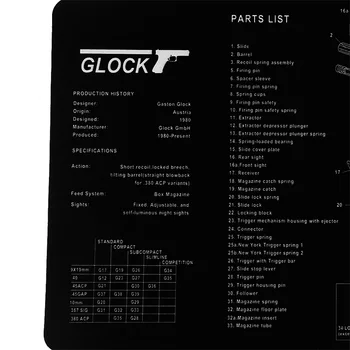 Glock Zbraň Čistenie Gumené Rohože 17