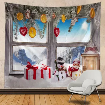 Gobelín Vianočné Stene Visí Vianoce Sneh Domov Deco Vianočné Windows Tlač Tapisérie Veľké Veľkosti Doprava Zadarmo Tapisérie